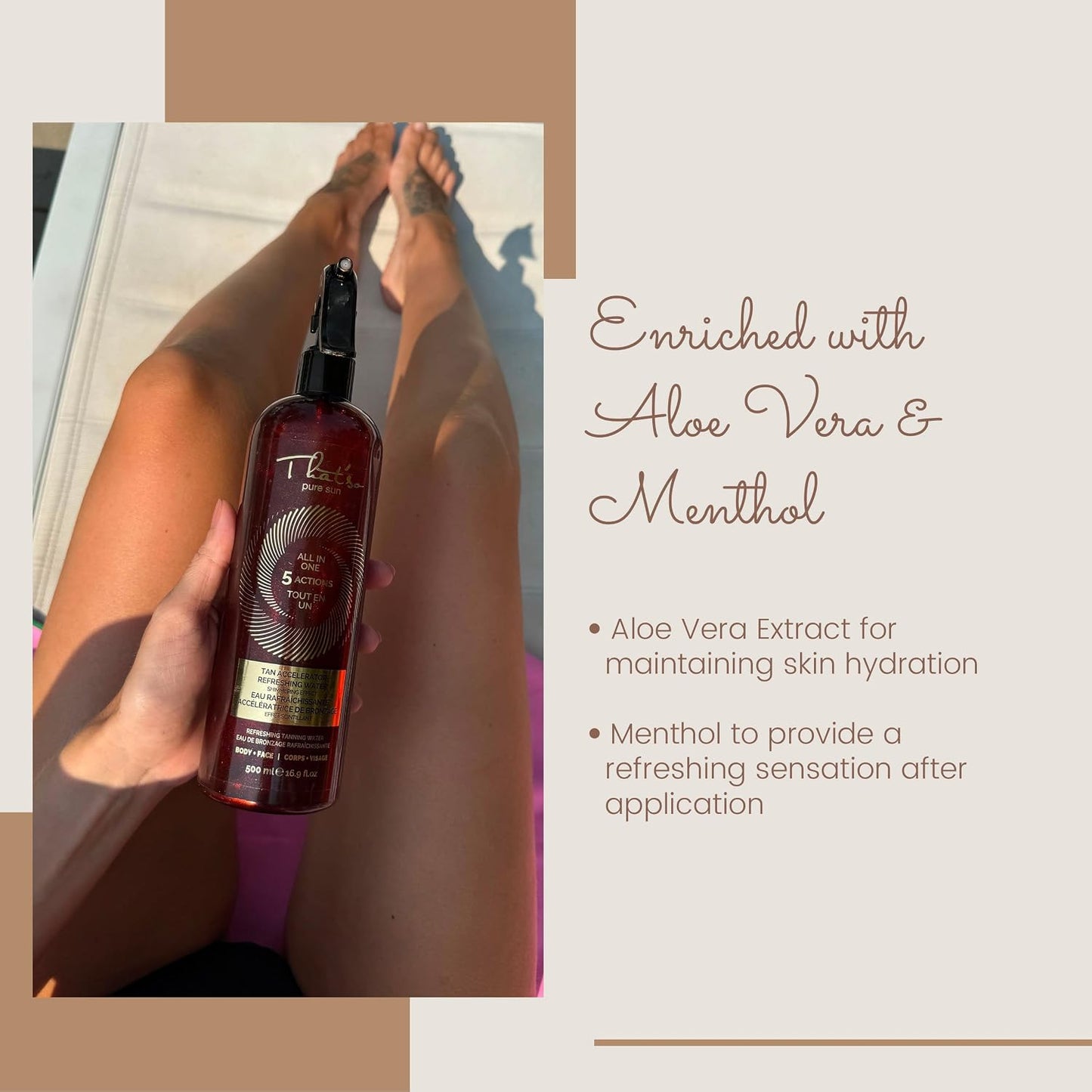 EAU RAFRAÎCHISSANTE ACCÉLÉRATRICE DE BRONZAGE